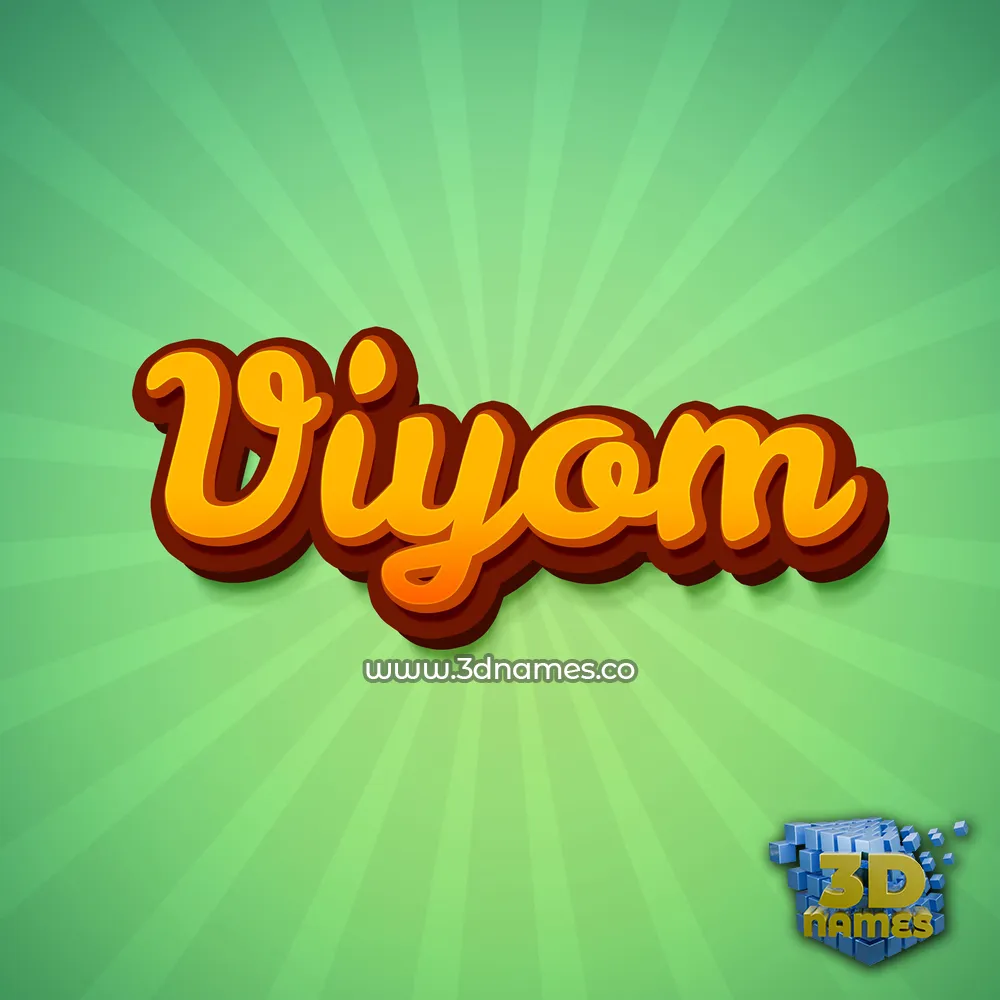 viyom in Green Rays style - 3D name wallpaper