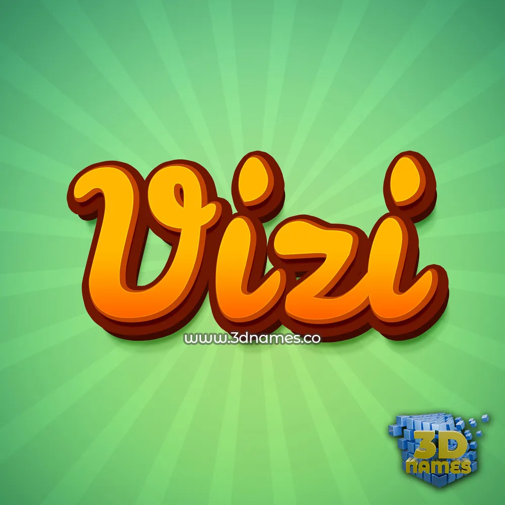 vizi in Green Rays style - 3D name wallpaper