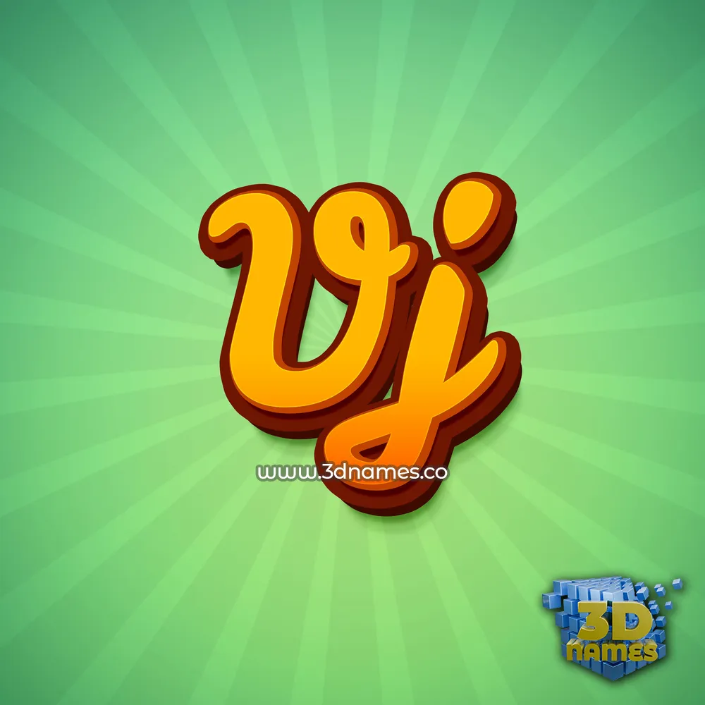 vj in Green Rays style - 3D name wallpaper