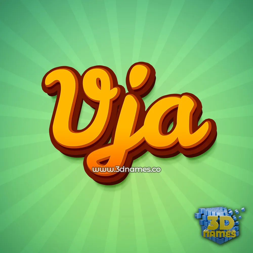 vja in Green Rays style - 3D name wallpaper