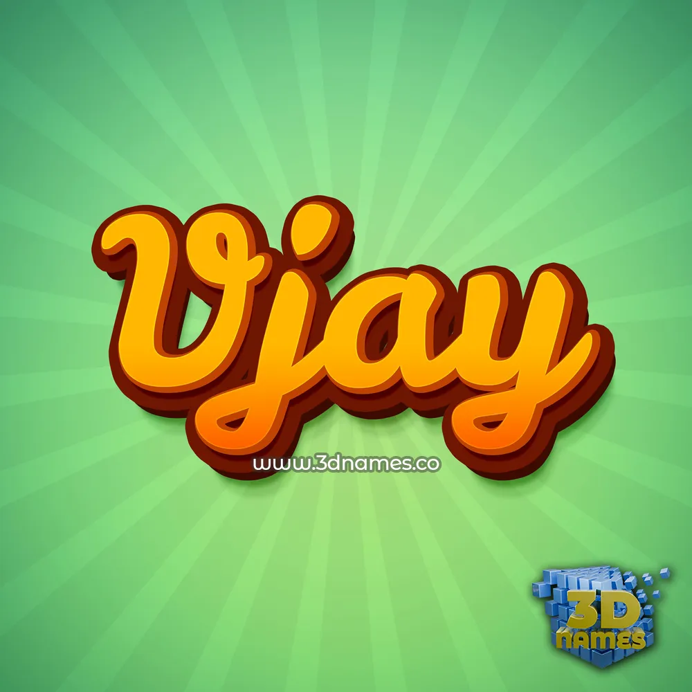 vjay in Green Rays style - 3D name wallpaper