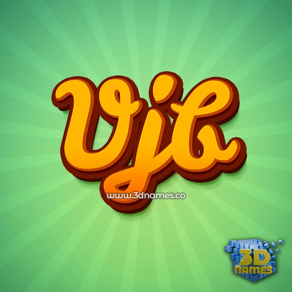vjb in Green Rays style - 3D name wallpaper