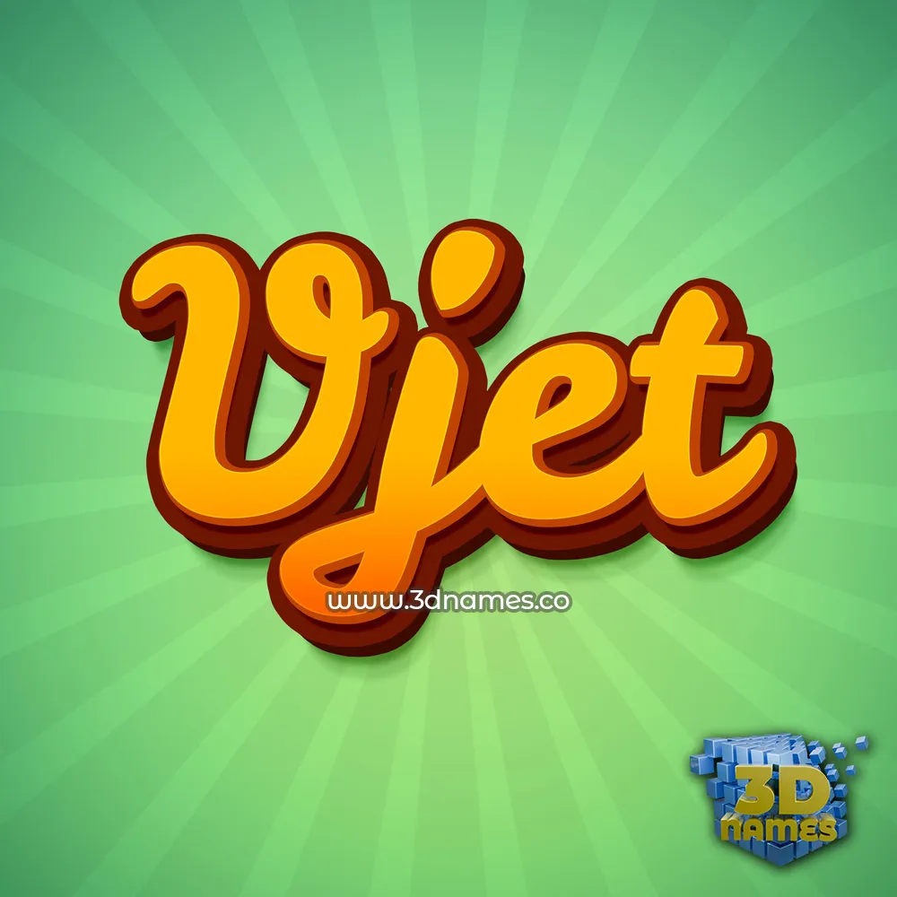 vjet in Green Rays style - 3D name wallpaper