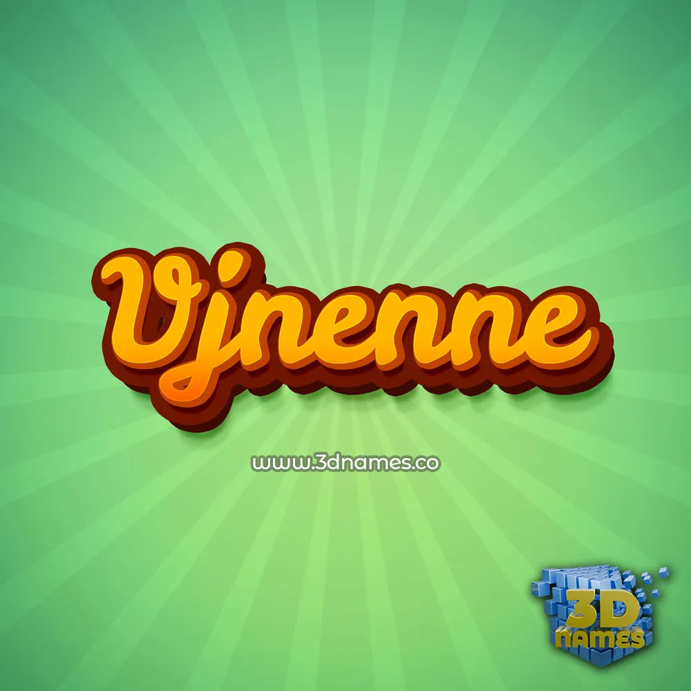 vjnenne in Green Rays style - 3D name wallpaper