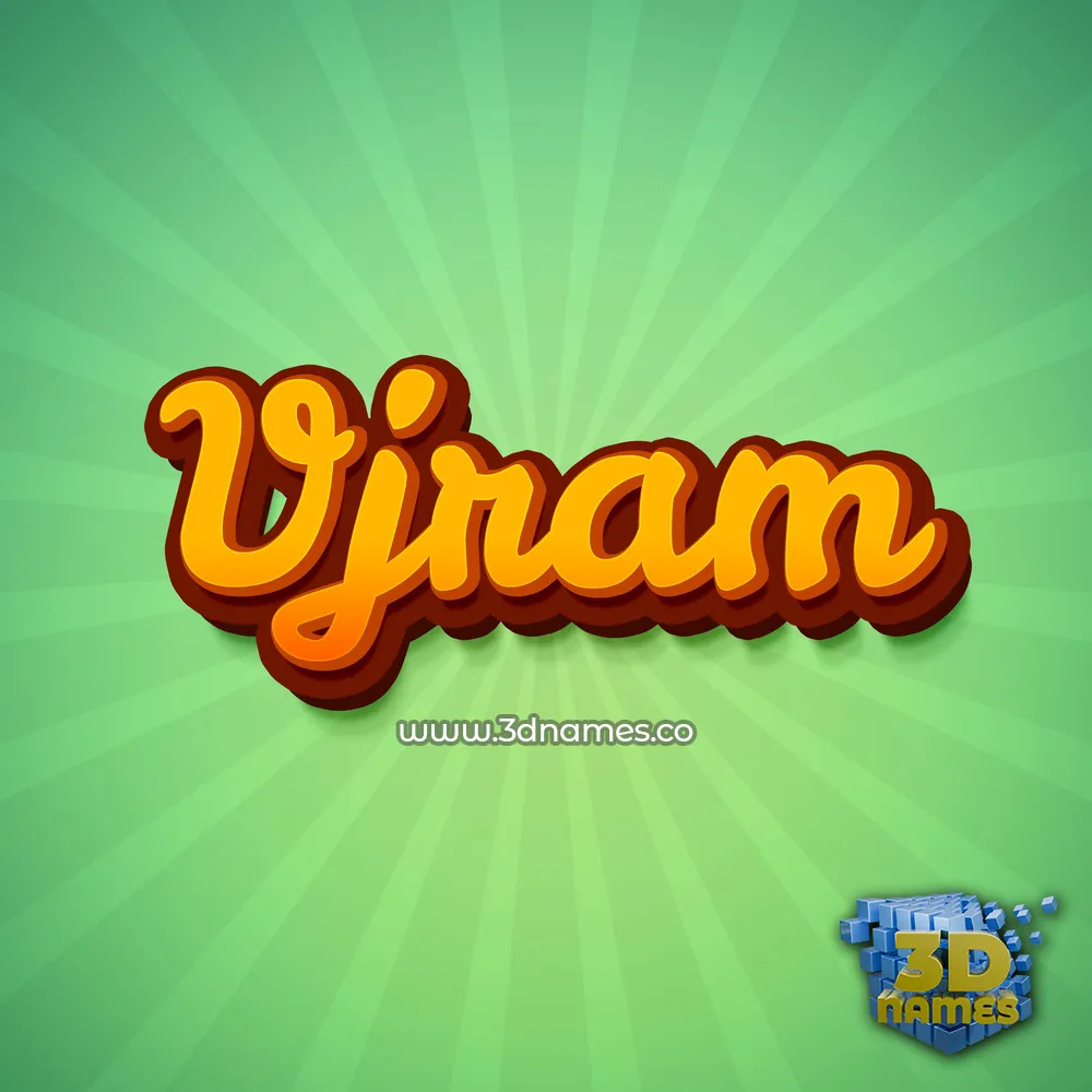 vjram in Green Rays style - 3D name wallpaper