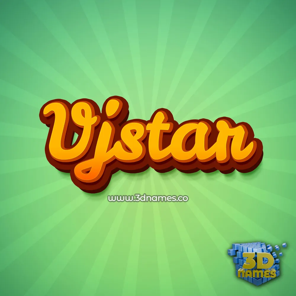 vjstar in Green Rays style - 3D name wallpaper