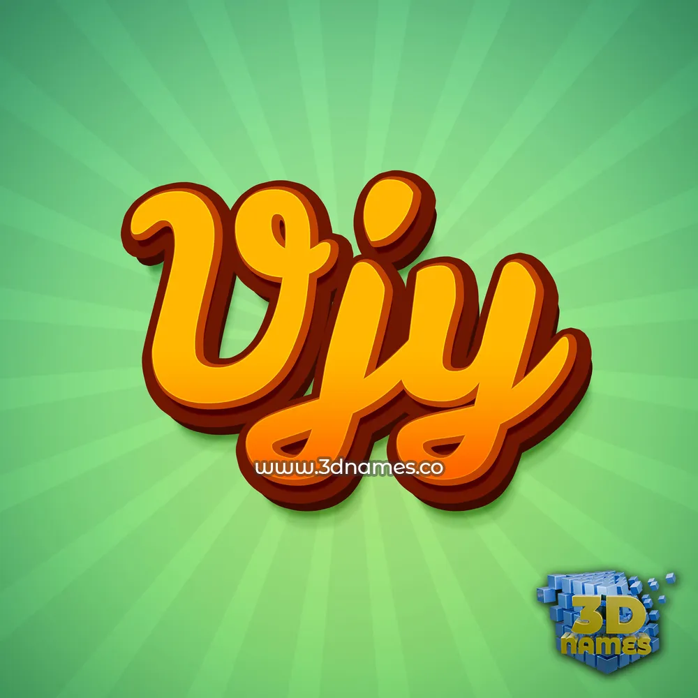vjy in Green Rays style - 3D name wallpaper