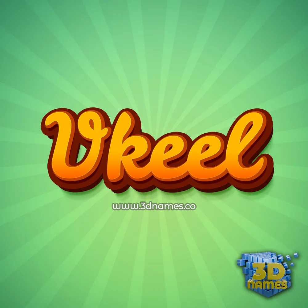 vkeel in Green Rays style - 3D name wallpaper