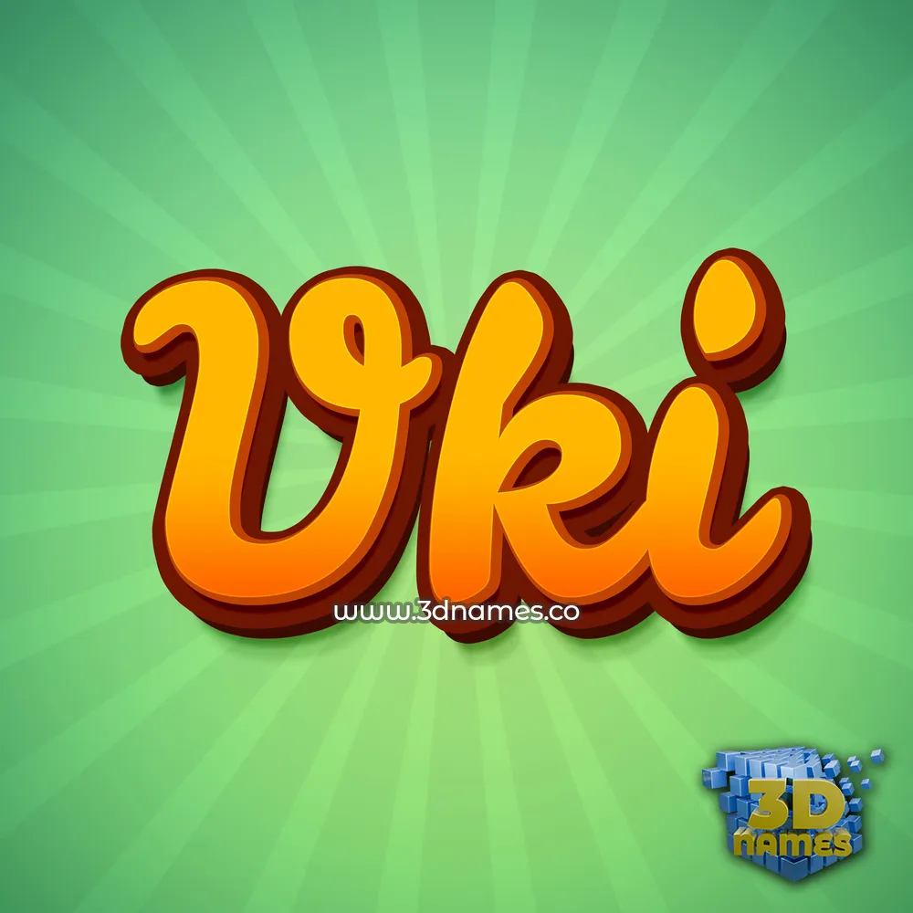vki in Green Rays style - 3D name wallpaper
