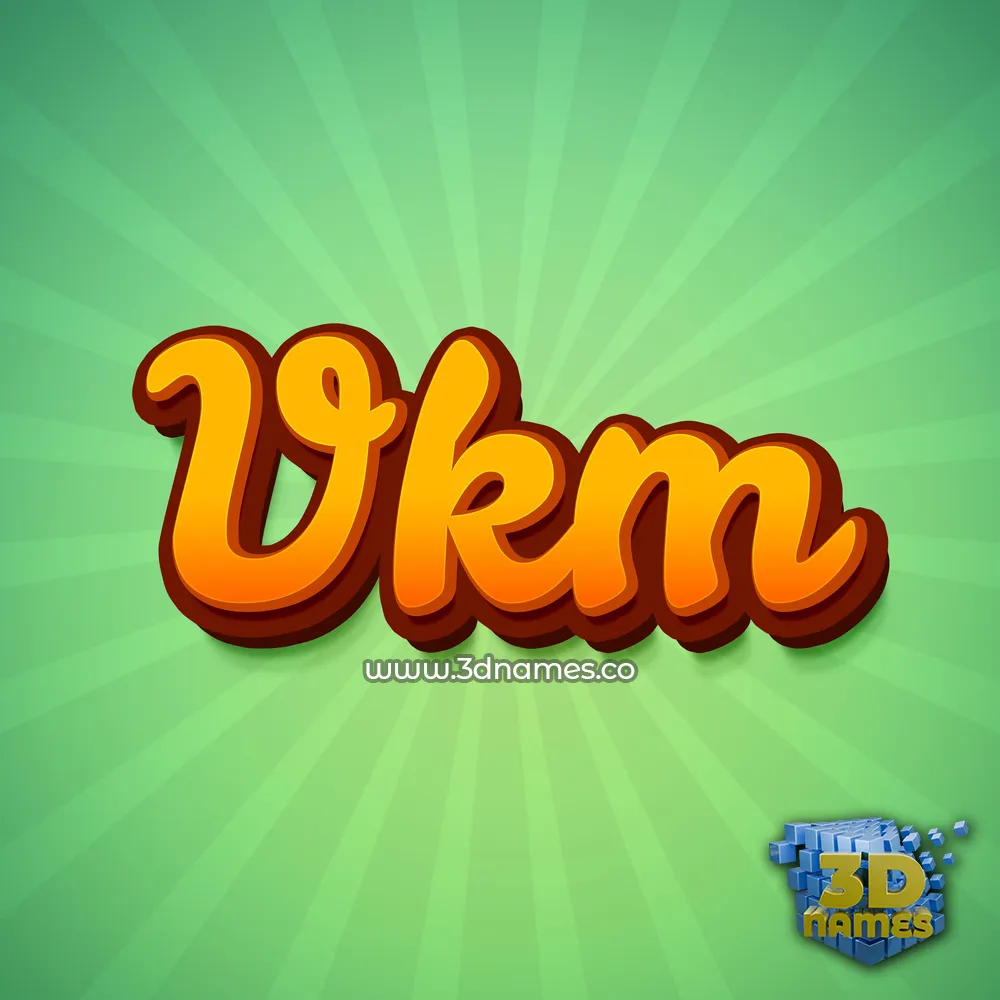 vkm in Green Rays style - 3D name wallpaper