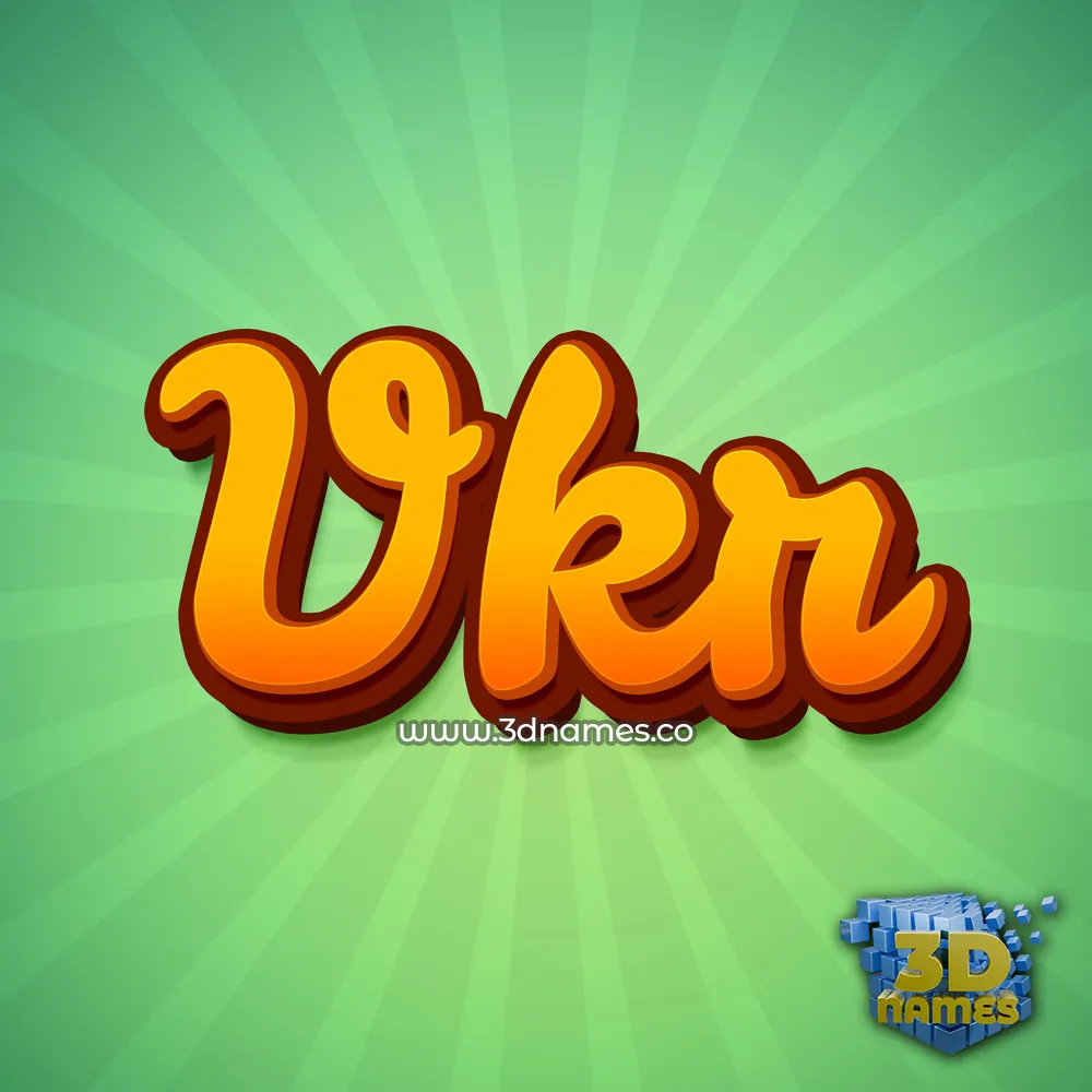 vkr in Green Rays style - 3D name wallpaper