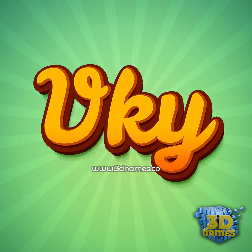 vky in Green Rays style - 3D name wallpaper