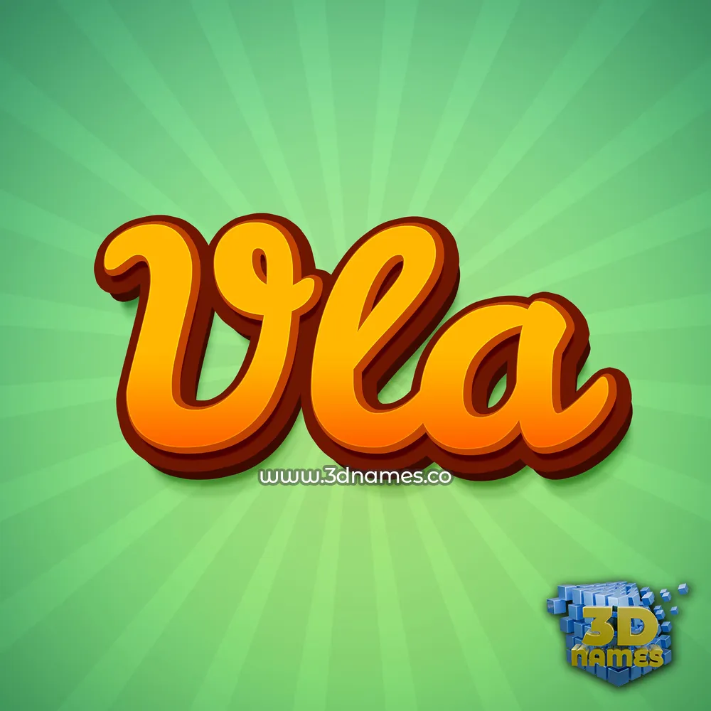 vla in Green Rays style - 3D name wallpaper