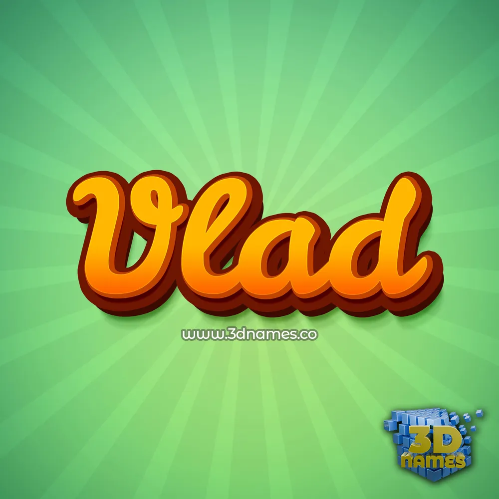 vlad in Green Rays style - 3D name wallpaper