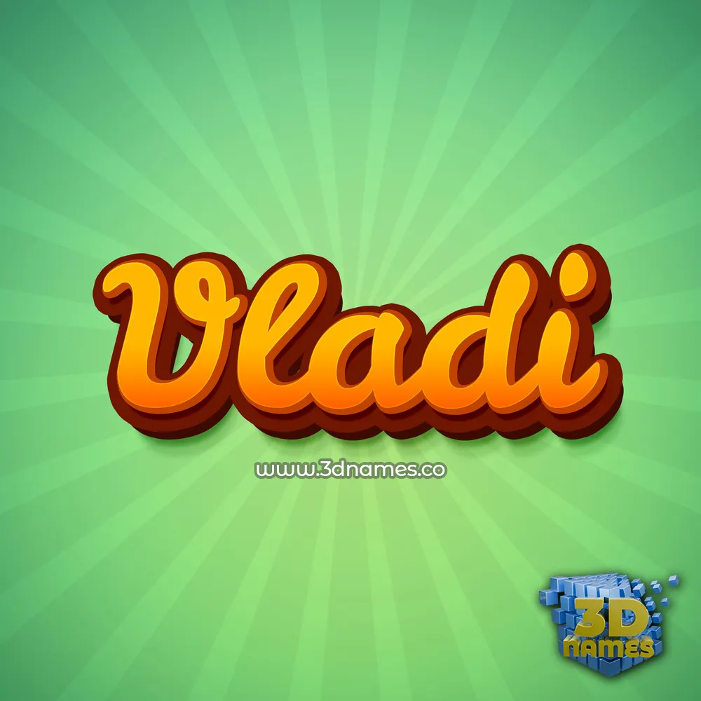 vladi in Green Rays style - 3D name wallpaper