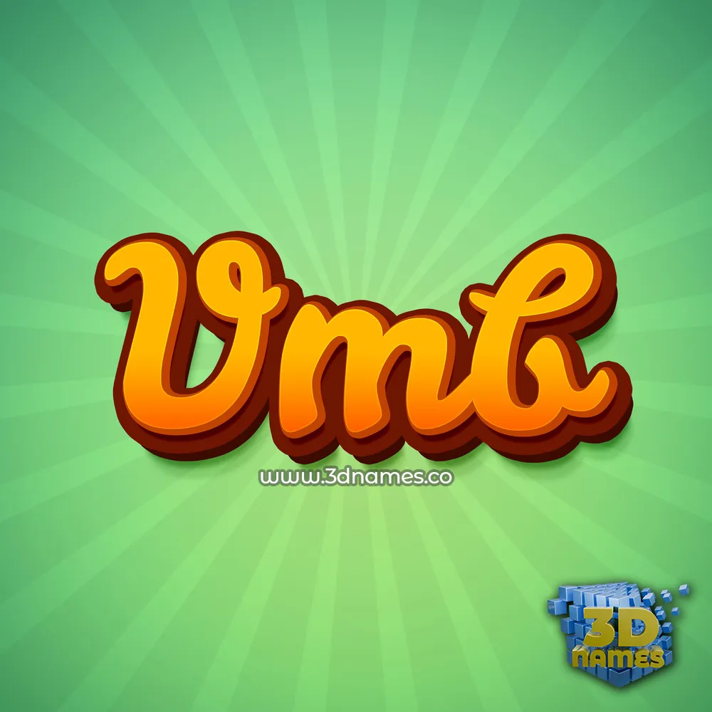 vmb in Green Rays style - 3D name wallpaper