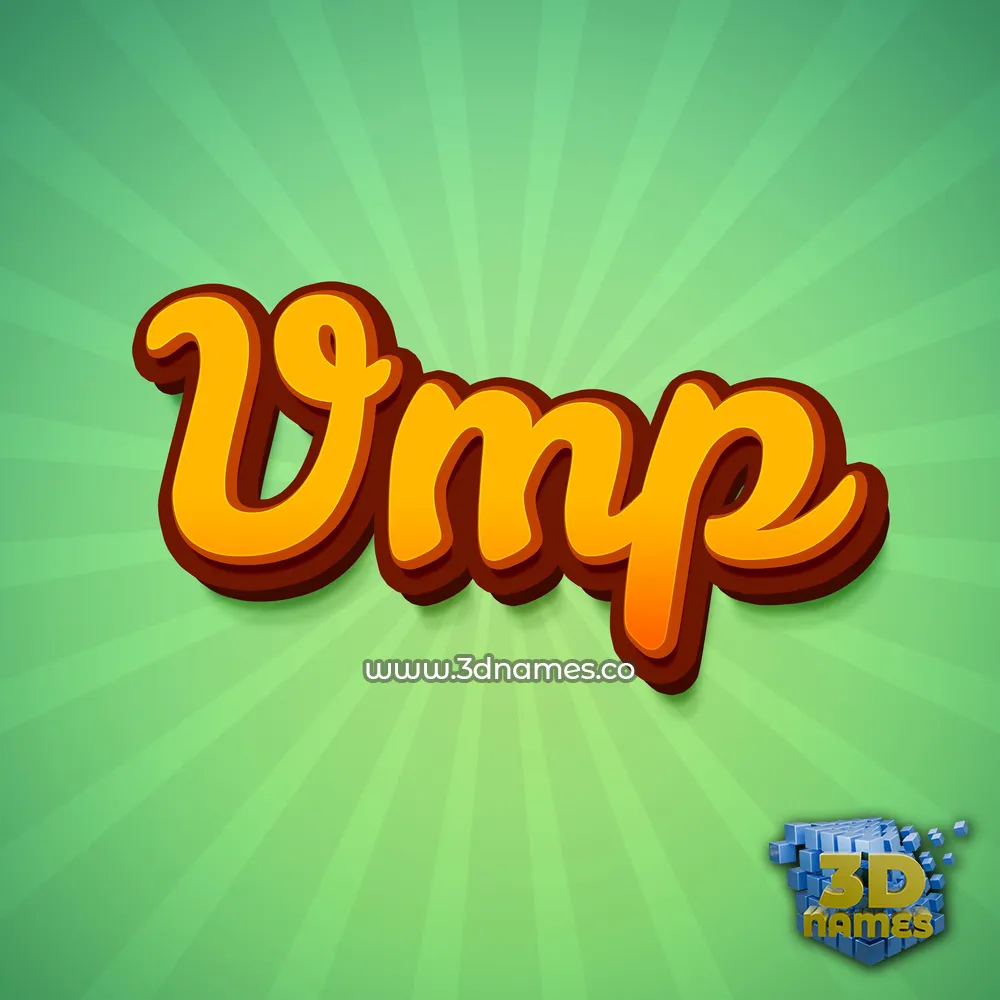 vmp in Green Rays style - 3D name wallpaper