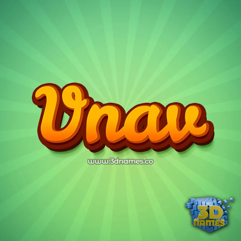 vnav in Green Rays style - 3D name wallpaper