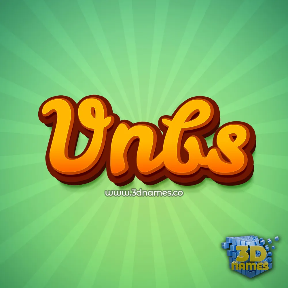 vnbs in Green Rays style - 3D name wallpaper
