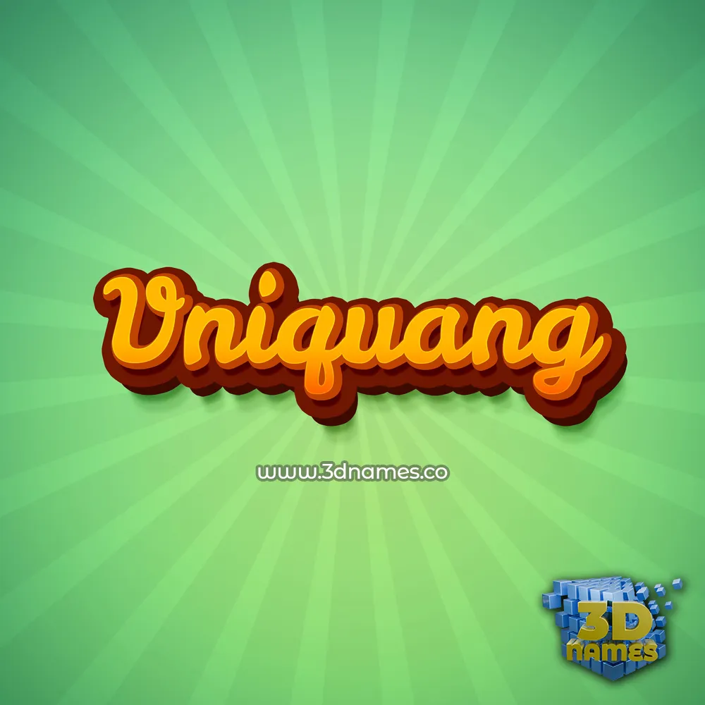 vniquang in Green Rays style - 3D name wallpaper
