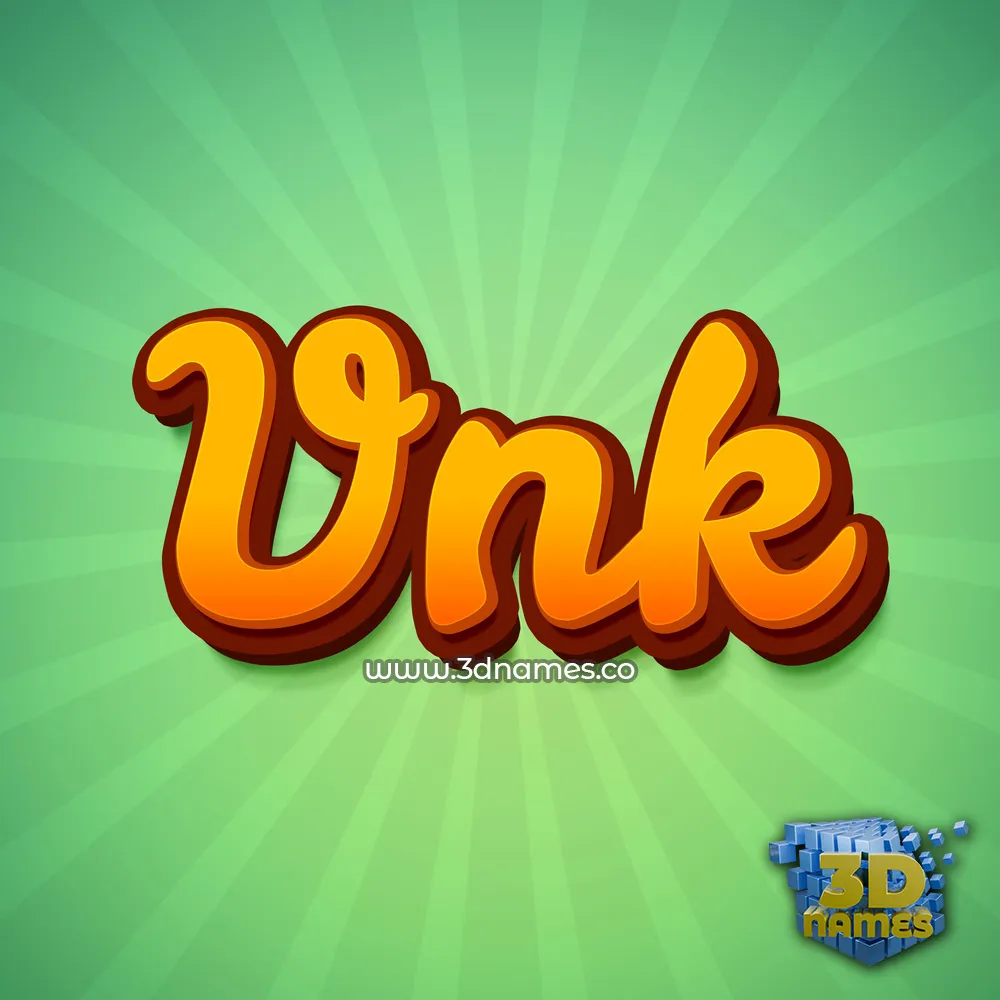 vnk in Green Rays style - 3D name wallpaper