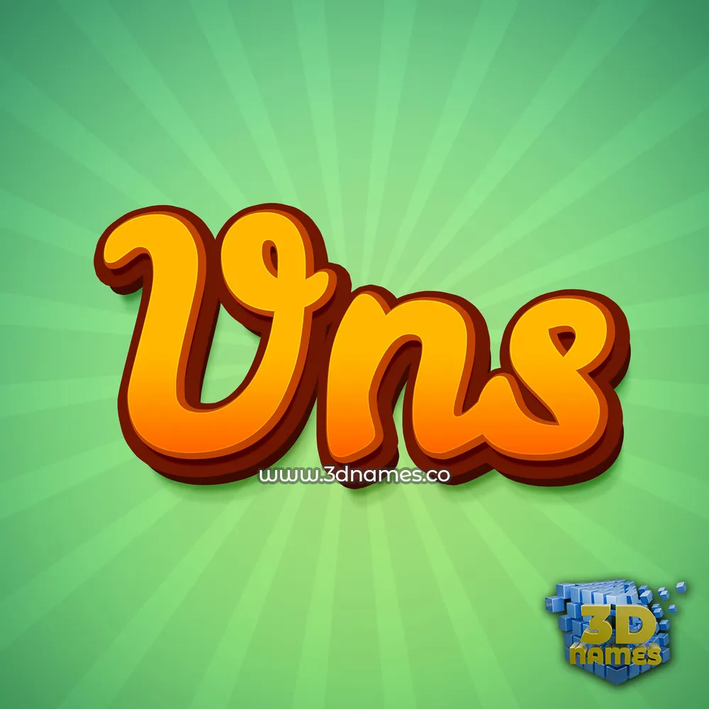 vns in Green Rays style - 3D name wallpaper