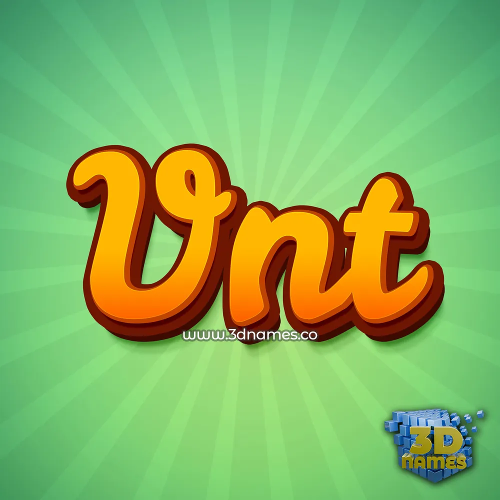 vnt in Green Rays style - 3D name wallpaper