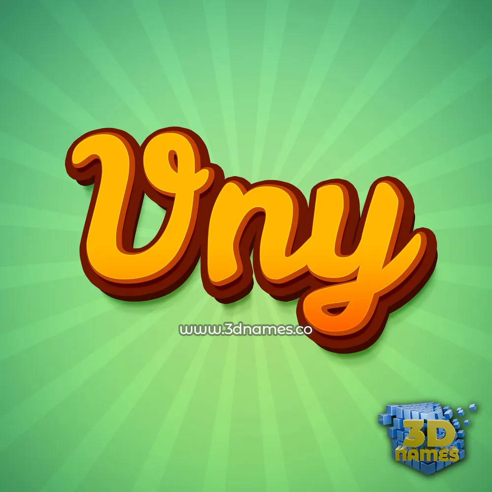 vny in Green Rays style - 3D name wallpaper