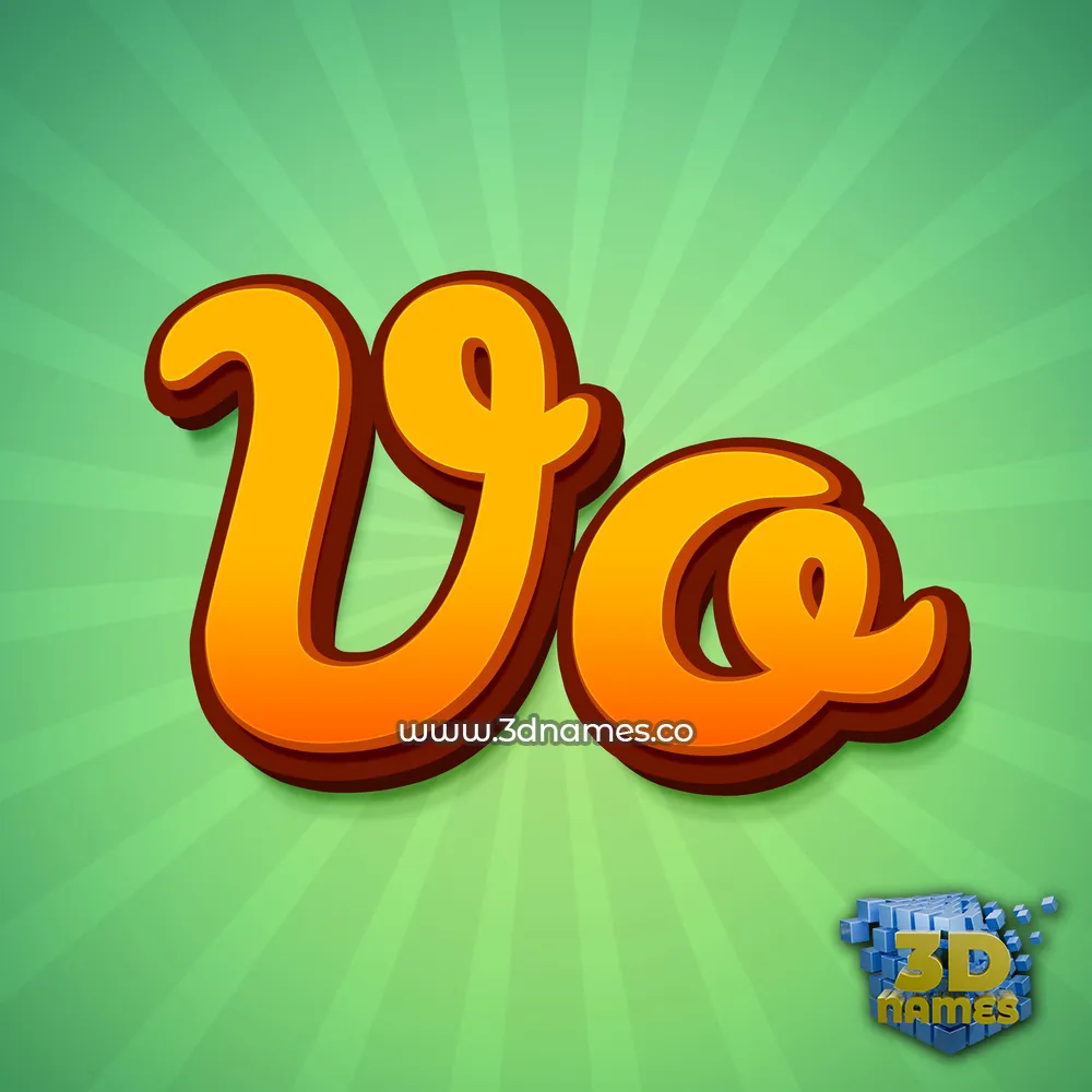 vo in Green Rays style - 3D name wallpaper