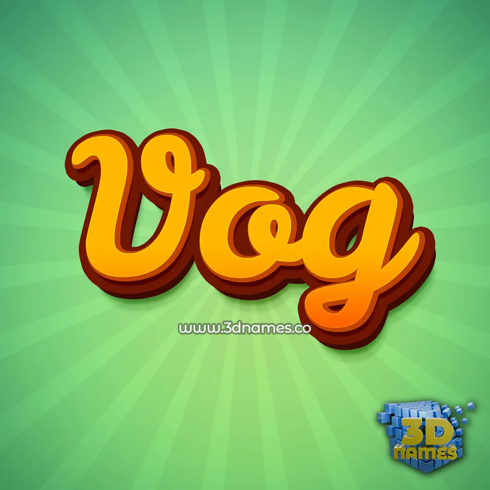 vog in Green Rays style - 3D name wallpaper