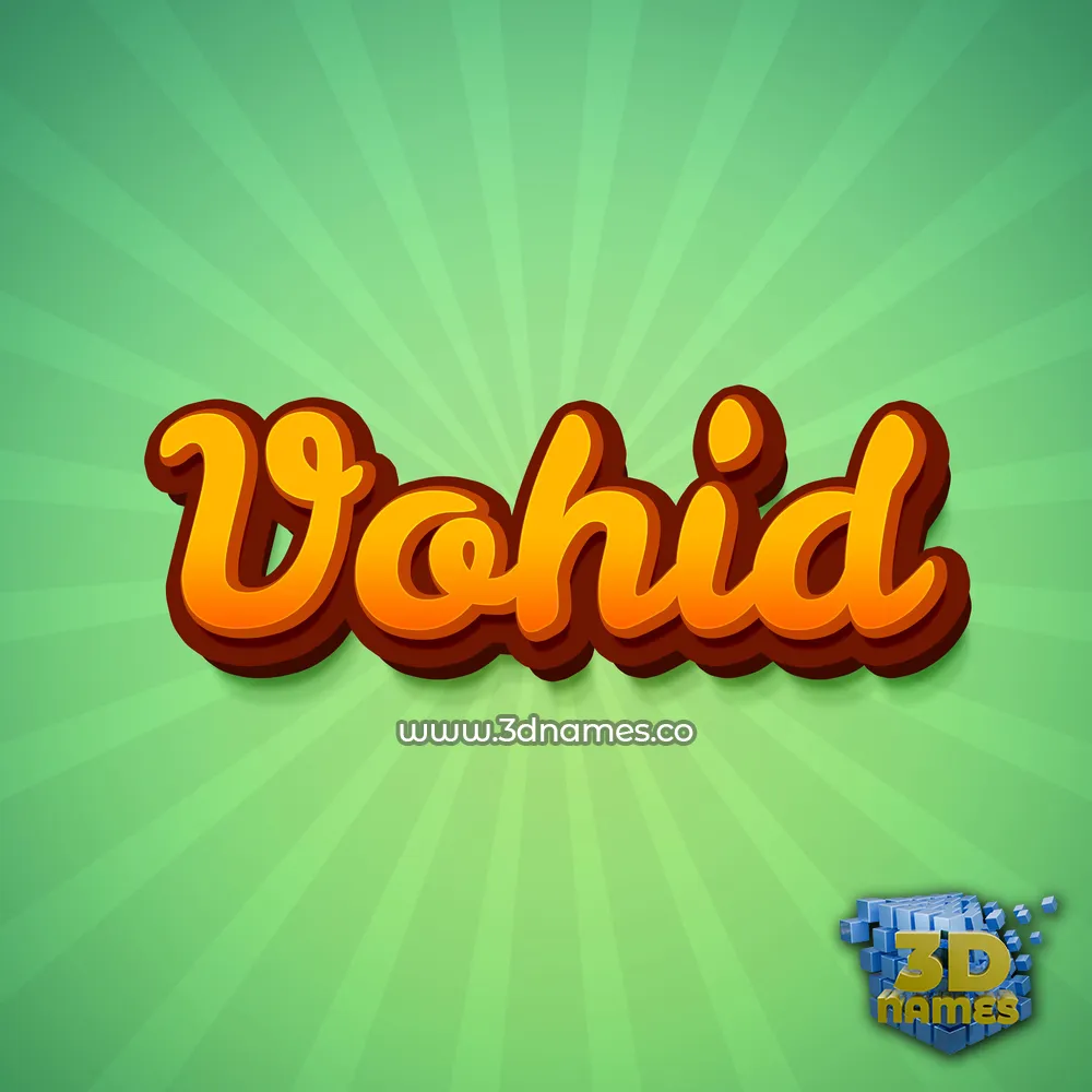 vohid in Green Rays style - 3D name wallpaper