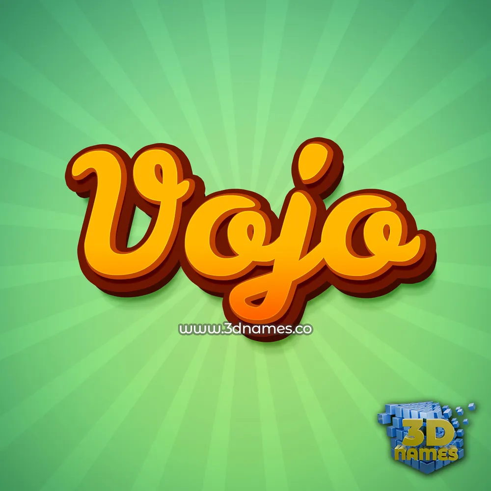 vojo in Green Rays style - 3D name wallpaper