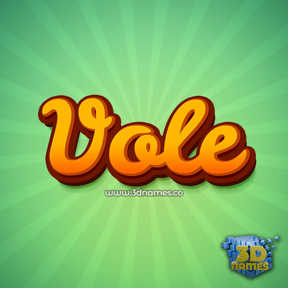 vole in Green Rays style - 3D name wallpaper