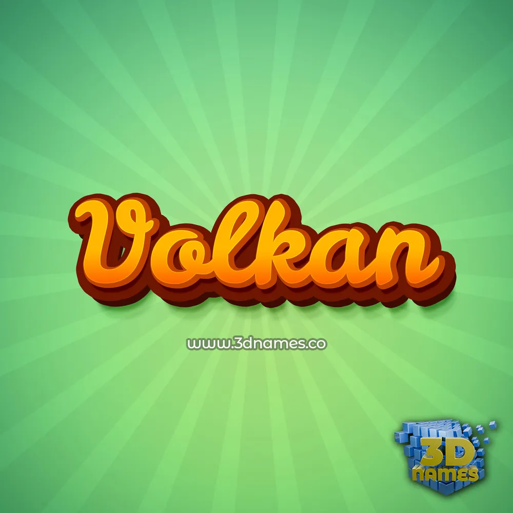 volkan in Green Rays style - 3D name wallpaper