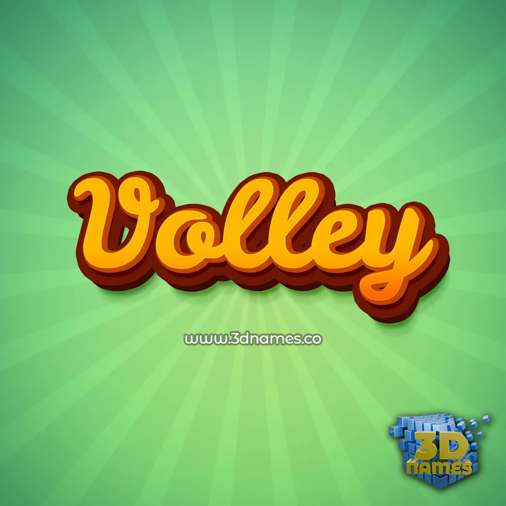 volley in Green Rays style - 3D name wallpaper
