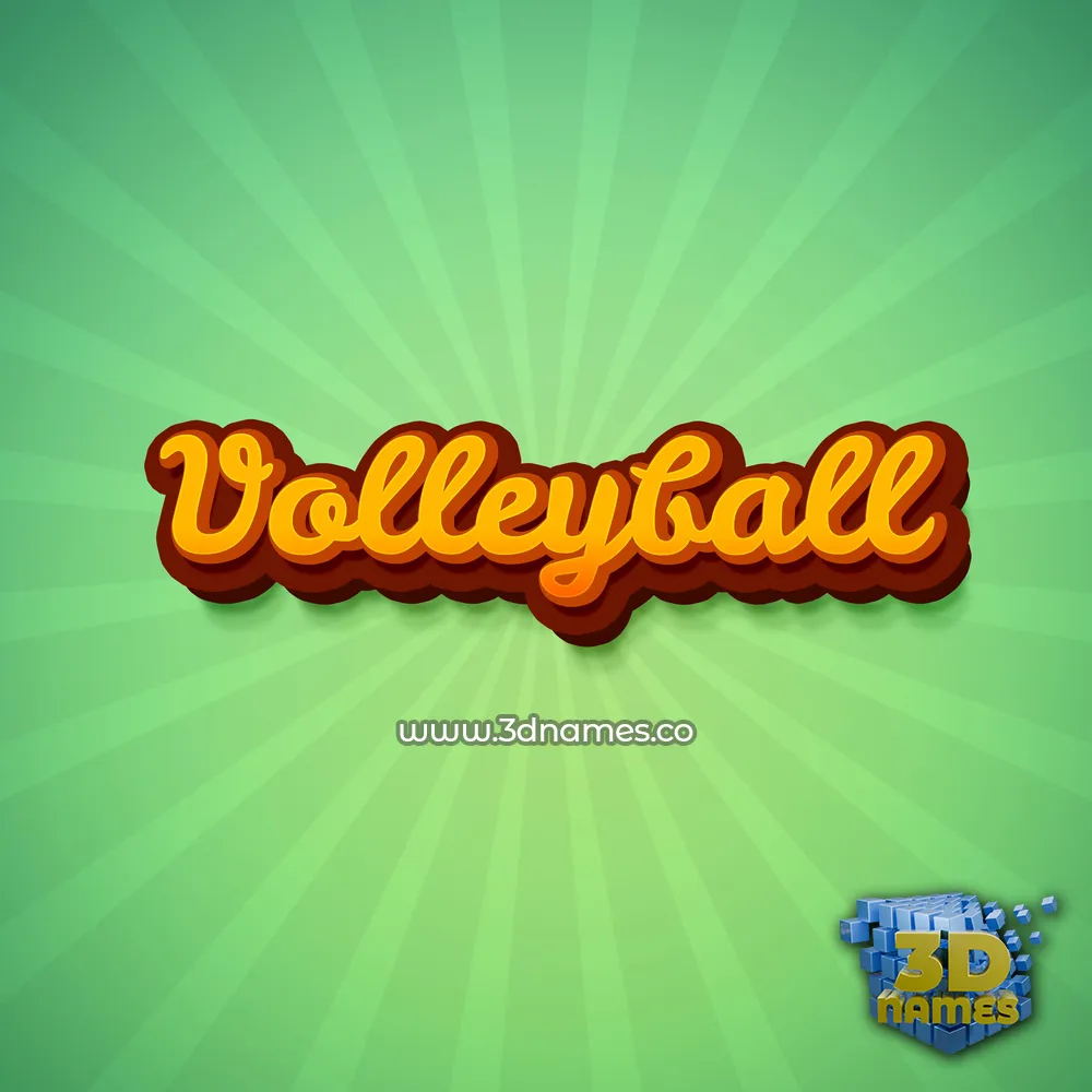 volleyball in Green Rays style - 3D name wallpaper