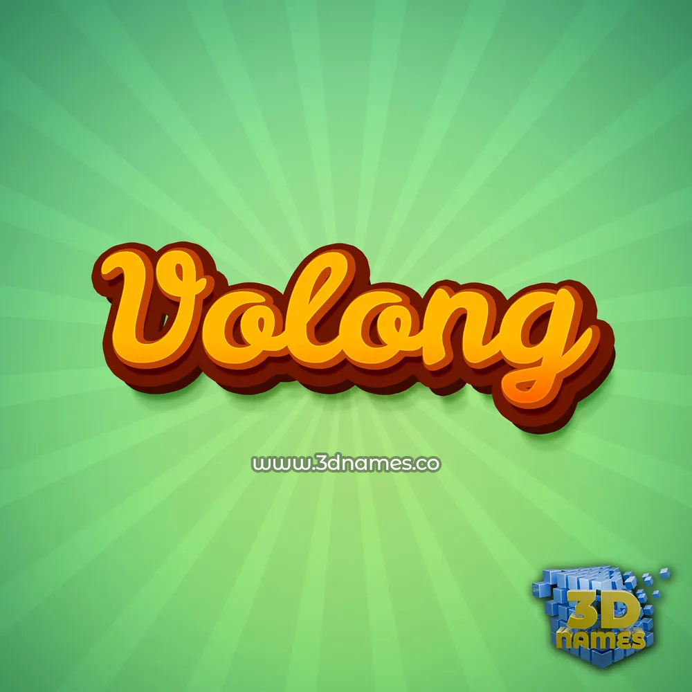 volong in Green Rays style - 3D name wallpaper