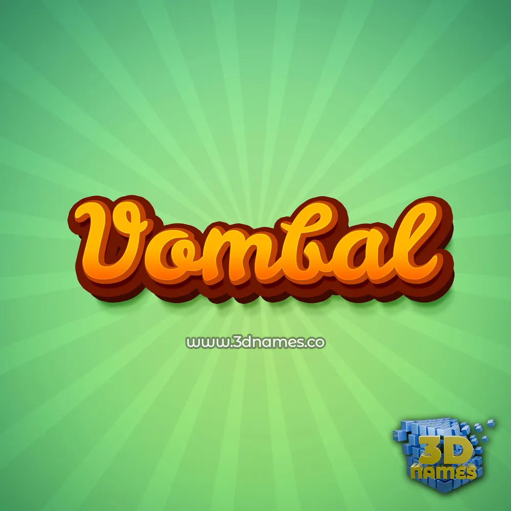 vombal in Green Rays style - 3D name wallpaper