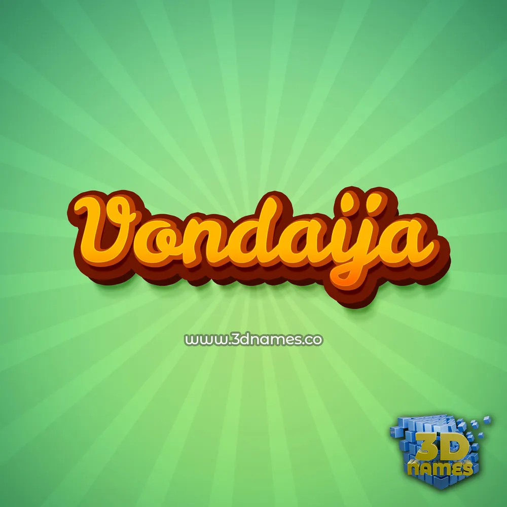 vondaija in Green Rays style - 3D name wallpaper