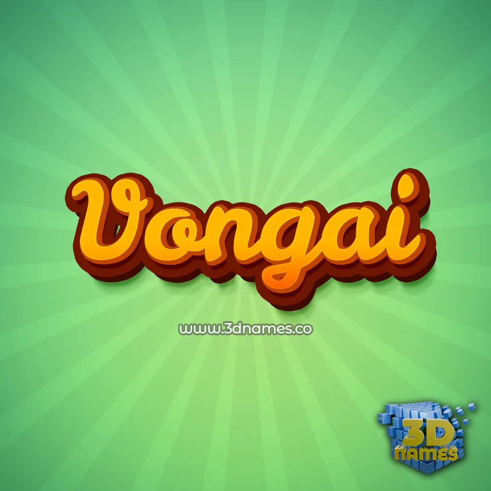vongai in Green Rays style - 3D name wallpaper