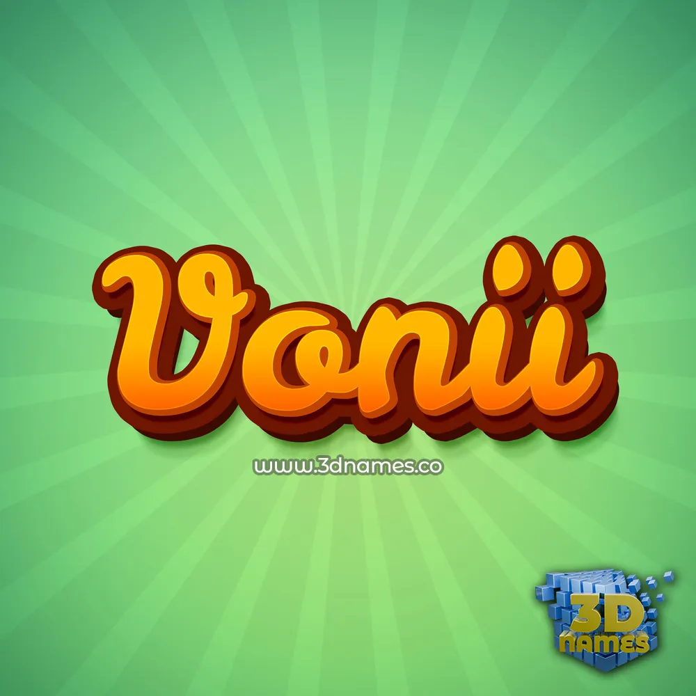 vonii in Green Rays style - 3D name wallpaper