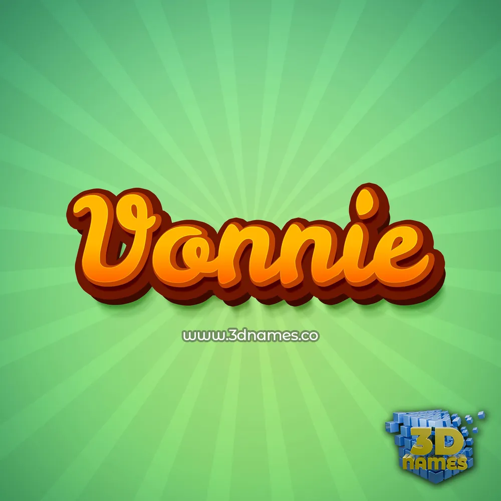 vonnie in Green Rays style - 3D name wallpaper