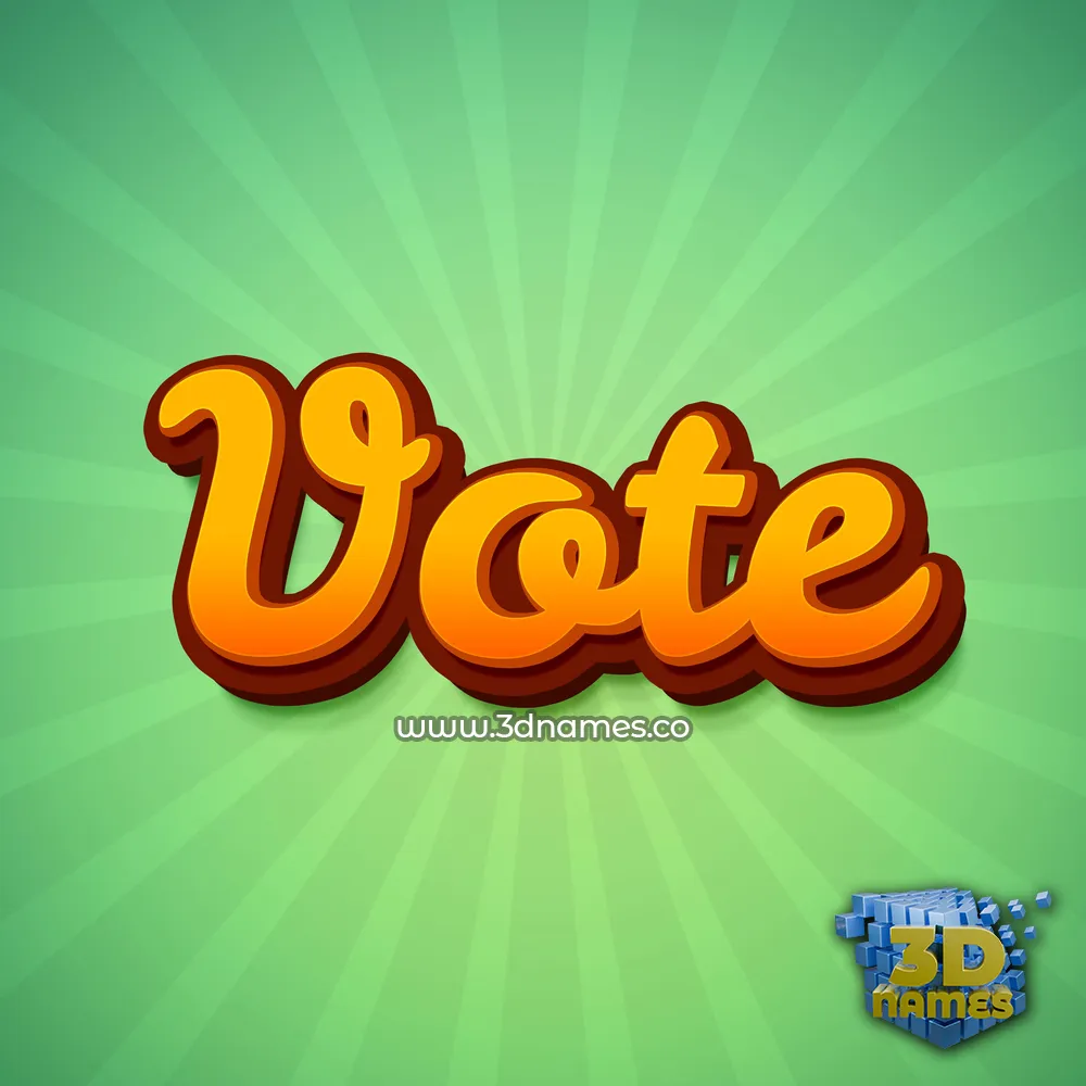 vote in Green Rays style - 3D name wallpaper