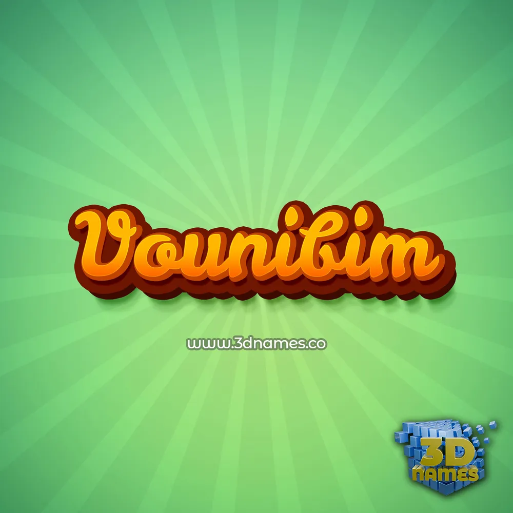 vounibim in Green Rays style - 3D name wallpaper