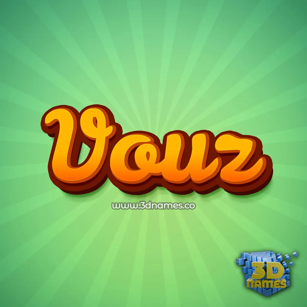 vouz in Green Rays style - 3D name wallpaper