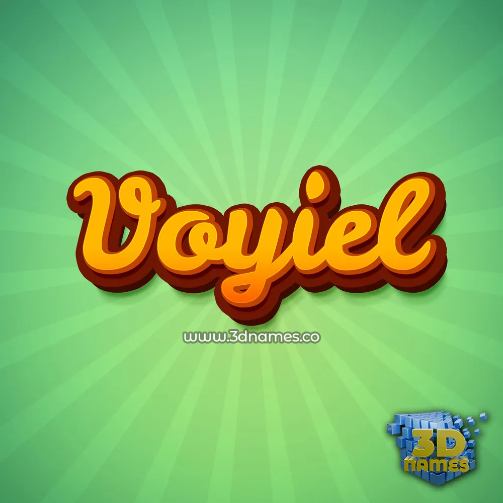 voyiel in Green Rays style - 3D name wallpaper
