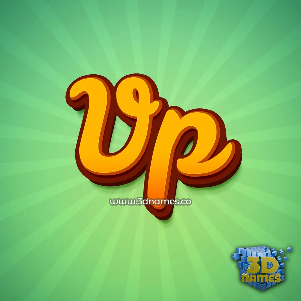 vp in Green Rays style - 3D name wallpaper