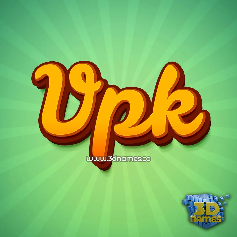 vpk in Green Rays style - 3D name wallpaper
