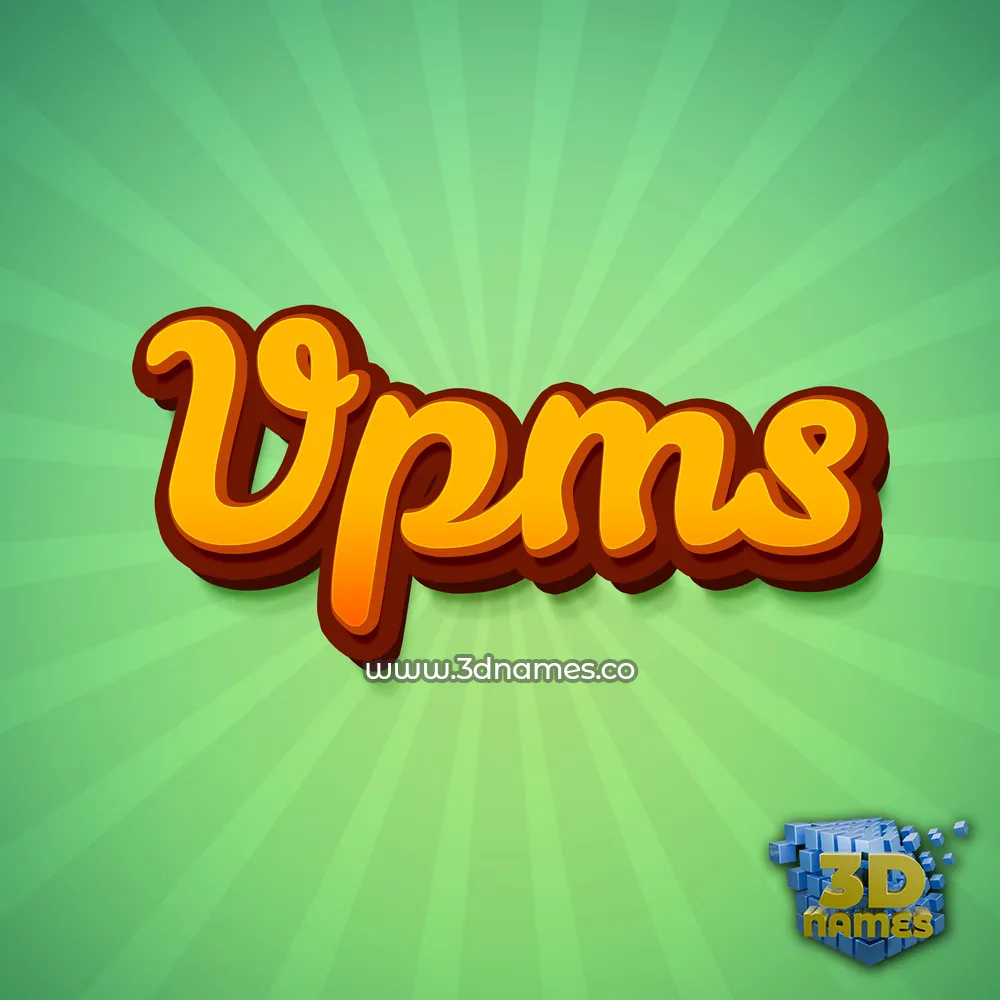 vpms in Green Rays style - 3D name wallpaper