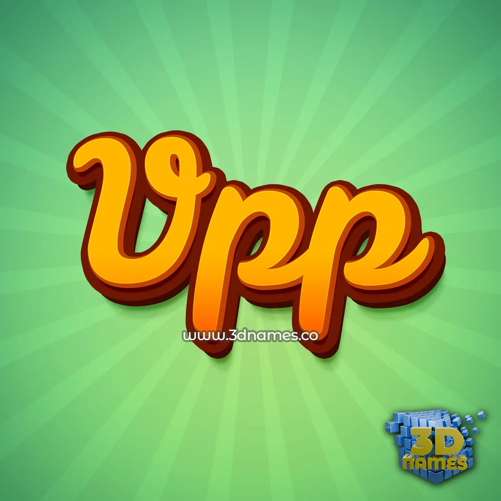 vpp in Green Rays style - 3D name wallpaper